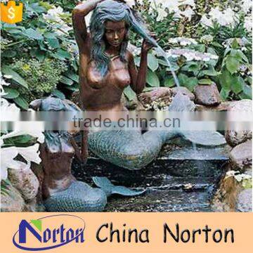 Bronze water fountain with mermaid statues outdoor usage NTBF-MF003Y