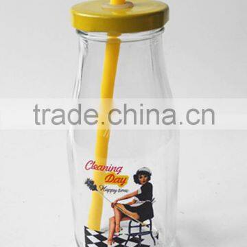 Fashion 250ml Starbucks Type Mango Juice Glass Beverage Bottle photo-2