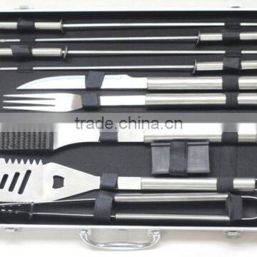 Wholesale stainless steel barbecue tool set with case