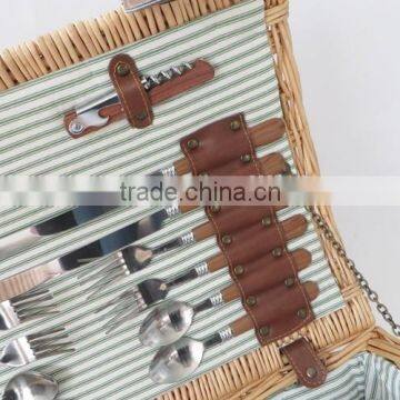 New 4 Persons Wicker High Quality Picnic Basket photo-4