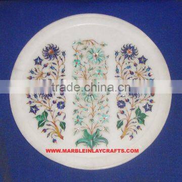 White Marble Inlay Plate