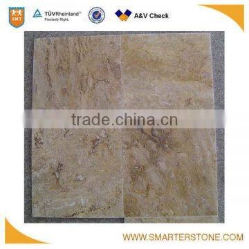 Chinese Marron travertine floor tiles for indoor