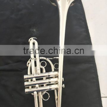 Silver plated cheap marching trumpet in Bb key