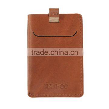 RFID Blocking Minimalist Front Pocket Wallet Wholesale Grain Leather Pull Tab Card Holder photo-5