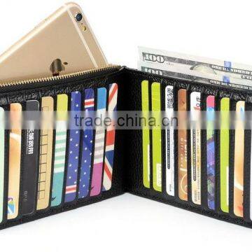 Genuine Leather Multi Card Holder Wallet With Zipper Pocket for Men&Women photo-3