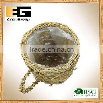 Natural Rattan Teapot for Garden Planter photo-3