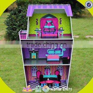 2017 Interesting Baby Wooden Doll House Most Popular Children Wooden Doll House W06A140 photo-2