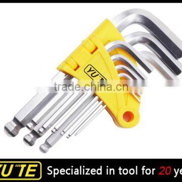 2017 Yute 9PCS general short arm ball point hex key&hex wrench&hex key set