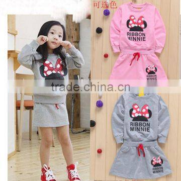 minnie kids clothes girls clothing sets baby girl cartoon t-shirt+ skirt 2pcs set ropa mujer ensemble fille meisjes kleding