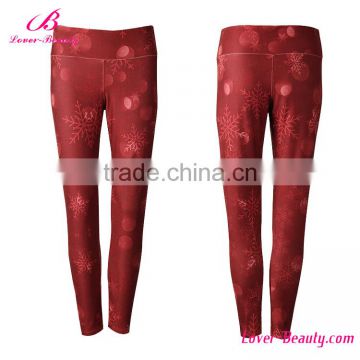 hot sale red 92% polyester 8% spandex yoga pants 3d printed leggings