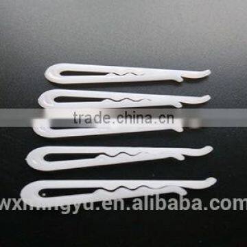 high quality white plastic tooth clip for shirt package, 43mm plastic clips shirt accessory collar garment accessories