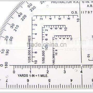 Kearing R.A.6 Inch Protractor in Degrees and Mills Field Kit for Accurate Map Reading #KMP-1 photo-3