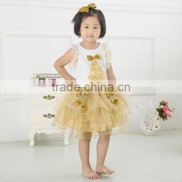 Latest Baby Kids Clothes Beautiful Children Fairy Skirts Wholesale Christmas Golden Childhood Tutu Set Bella Fairy photo-3