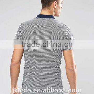 Latest Design Stripe Jersey 100% Cotton Men Polo Shirt OEM/ODM Service photo-2