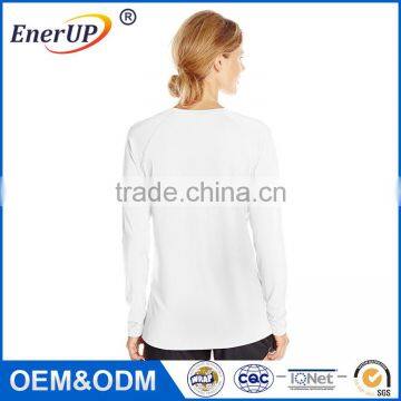 Hot Sale Cheap v Neck Women Breathable Polyester Long Skin Tight Long Sleeve t Shirt photo-3