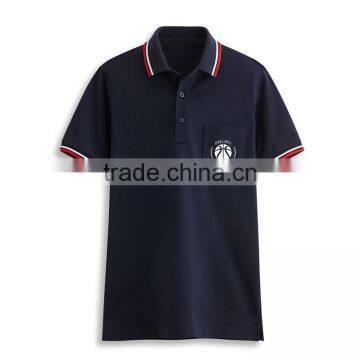 High Quality Pocket Design Custom Collar Combination Free Sample Cotton Golf Polo Shirt photo-4