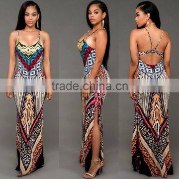 Walson 2017 fashion Boho Dress bodycon Printed Dress Beach women dress