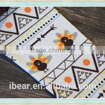 Fall Boutique Girl Clothing 2016 Unique Design Brown Tunic With Ruffle Accents Adorable Turkey Aztec Leggings Baby Kids Clothes photo-2