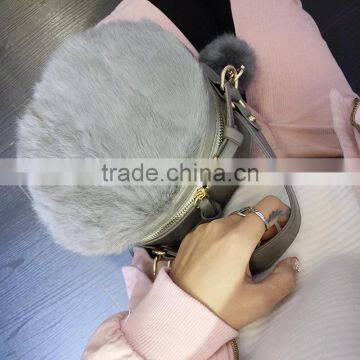 2016 Newest Design Woman Rabbit Fur Handbag Messenger Bag photo-2