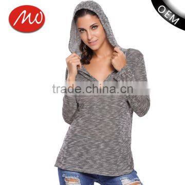 High quality ladies fashion thin hoody sweater with wholesale price