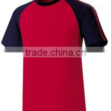Cotton Red&white Two Tone Plain t Shirt for Men photo-5