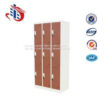 Single door storage metal hanging 9 door clothes cabinets/steel locker