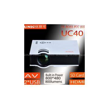 1080p support home projector,mini portable projector UC40 with AV USB SD HDMI IR
