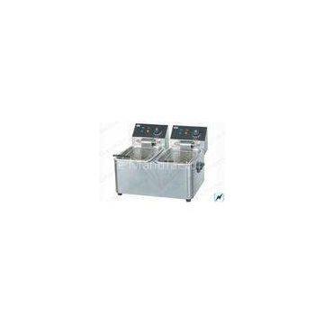 4L + 4L Countertop Deep Fryer Restaurant For Potato Chips / fried pasta