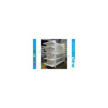 Powder Finish Metal Supermarket Display Shelves Light Duty for Shoes , 300mm Depth