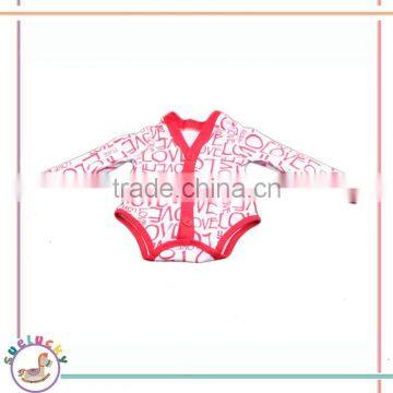 high quality red long sleeves baby printing rompers