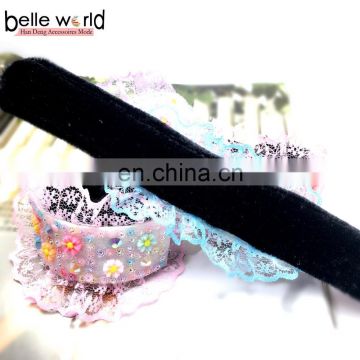 New style Nylon lace flat back rhinestones flower Hair Bun Maker magic buns hair