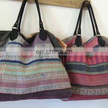 Wholesale Sari Kantha Beach Bag Vintage Handmade Sari Kantha Large Hand Bag