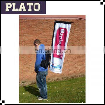 Latest Custom Outdoor Advertising rectangle Backpack Flying Banner Flag