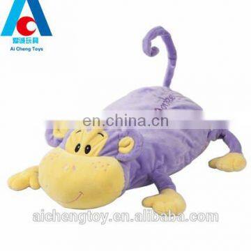 high quality baby sleeping soft purple monkey plush stuffed pillow toy