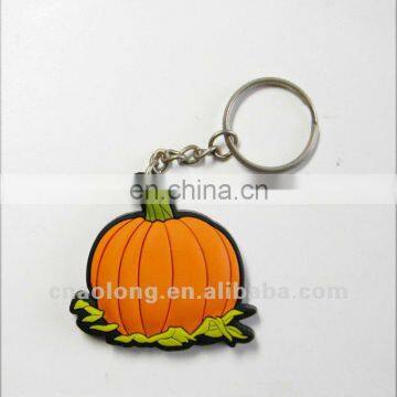 pumpkin custom professional made soft rubber keyring/keychains