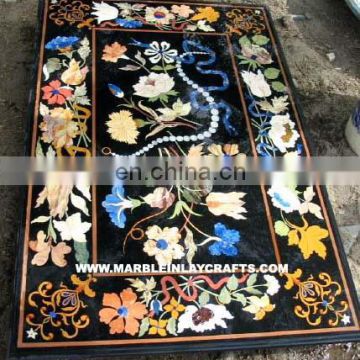 Black Marble Inlay Table Top