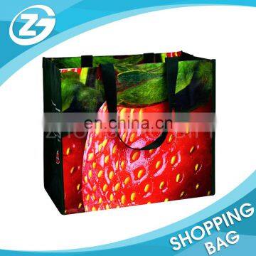 Strawberry Laminated PP Woven Shopper for Promotion