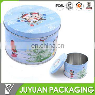 Cute round christmas gift tin boxes,metal tin box for candy/chocolate/cookies