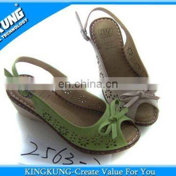 Green ladies shoes upper on wholesale