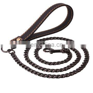 New black stainless traction rope pet leash for dog training