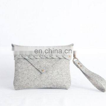 grey felt bag wool clutch merino wool clutch