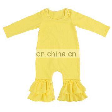 Wholesale Baby Clothes Romper Long Sleeve 100% Cotton Ruffle Baby Romper photo-5