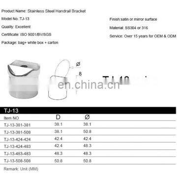 High Quality Stainless Steel Stair Railing the Handrail Round Pipe Tube Support Bracket Fittings photo-6