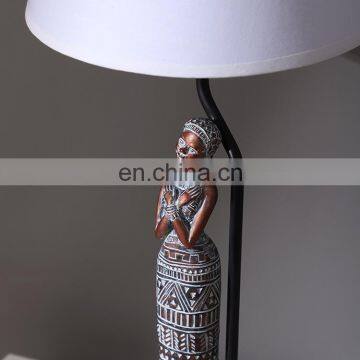 America Modern Customised Indoor Decoration Beautiful Woman Statue Resin Base Antique Table Lamps With Switch photo-4