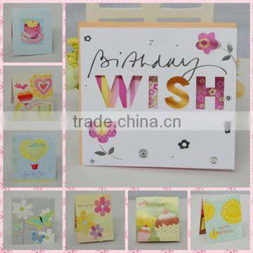 Best selling Handmade Valentise's day Flower Decoration Greeting Card