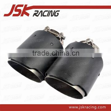 NEW AK STYLE ADJUSTABLE CARBON FIBER REAR BUMPER EXHAUST TAIL PIPE END TIPS ( 51-90 MM )(JSK400954)