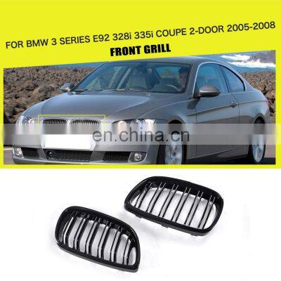 E92 ABS Grill Grille for BMW 328i 335i Coupe 05-08 Glossy Black M Look photo-2