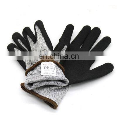 Anti Cut Level 5 HPPE Nitrile Sandy Anti Cut Gloves