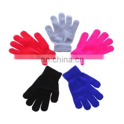 HOT Children Magic Glove Knitted Winter Warm Pick Gloves Mixed Color Knitted Gloves