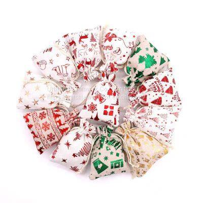 Christmas Gift Bundle Pocket Cotton Drawstring Candy Packaging Bag Halloween Gift Bag Christmas Decoration Bag photo-3